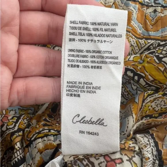 Cleobella Rosalie Kaleidoscope dress ruffle midi dress sz S organic cotton - Picture 6 of 6